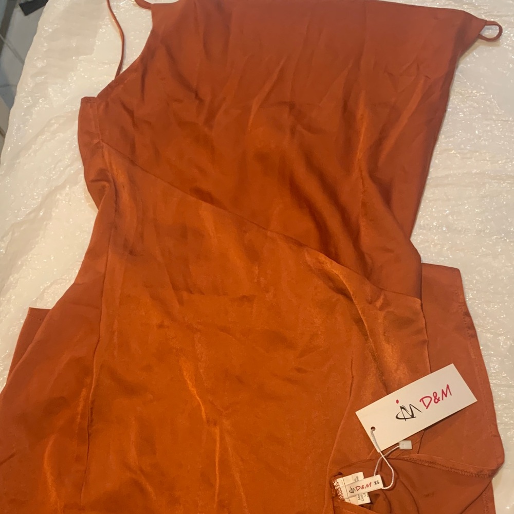 D&M Women's High Low Dress - Orange